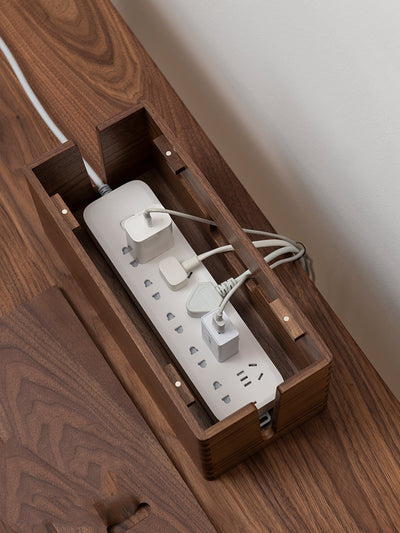 Organizador de Escritorio en Madera Maciza con Soporte para Router y Cables - Image 6