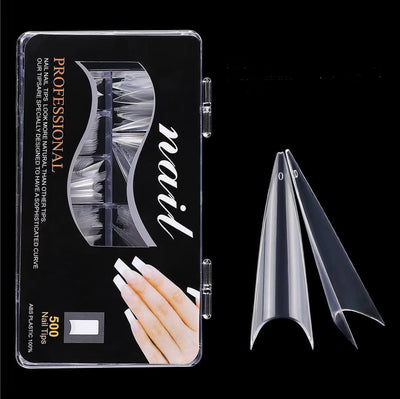 Uñas Postizas Francesas Puntiagudas - Juego de 100 y 500 Piezas Transparentes - Image 9