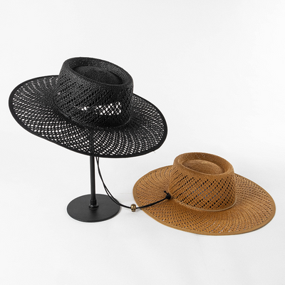 Sombrero de Paja Tejido con Encaje y Ala Ancha para Primavera y Verano - Image 6