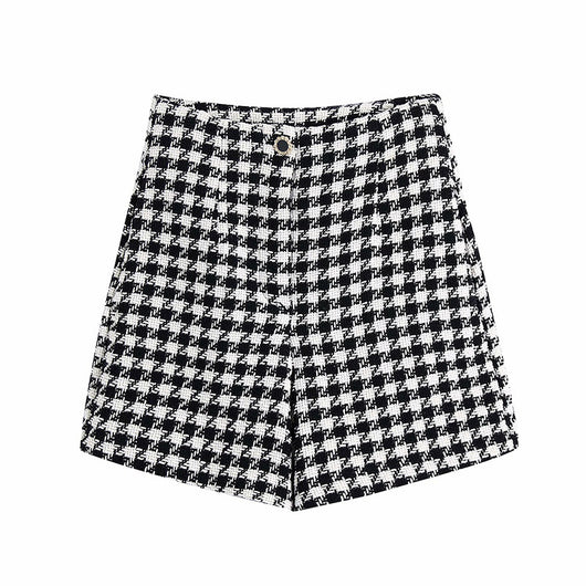 Conjunto de Shorts Houndstooth para Mujer - Diseño Texturizado Elegante - Image 8