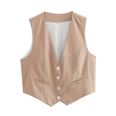 Chaleco Multicolor Suelto con Botones Decorativos Versátil para Mujer - Image 11