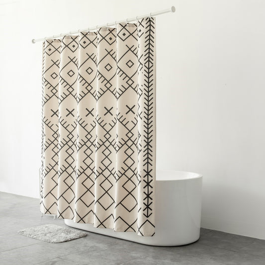 Cortina de Baño Impermeable con Perforaciones - Divisor de Ducha - Image 2