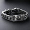 Pulsera de Plata Esterlina 925 Cabeza de Leopardo para Hombre Estilo Retro Grueso