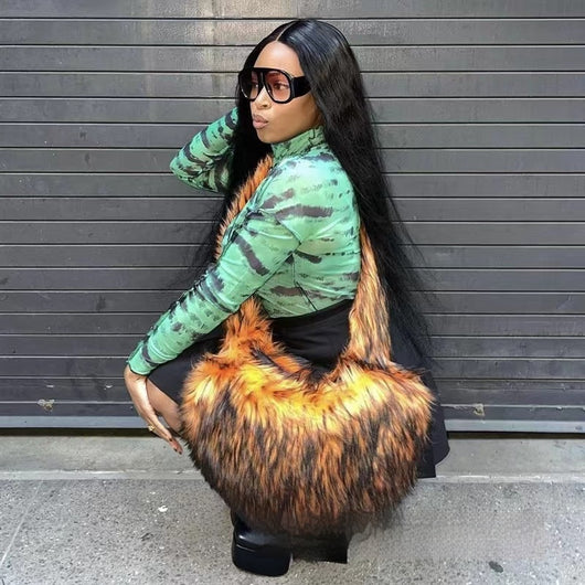 Bolso Crossbody de Peluche Suave con Gran Capacidad y Estilo Único - Image 19