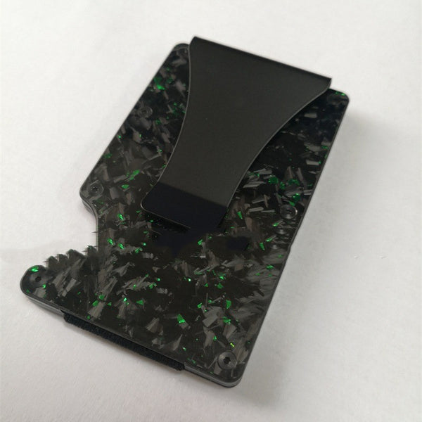 Cartera de Fibra de Carbono con Protección RFID y Sujetador de Tarjetas Metálico