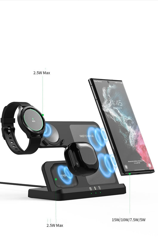 Cargador Inalámbrico Vertical 3 en 1 - Base de Carga para Teléfono, Auriculares y Reloj - Image 7