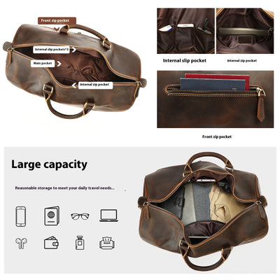 Bolso Bandolera de Cuero Vintage con Gran Capacidad para Viajes - Image 3