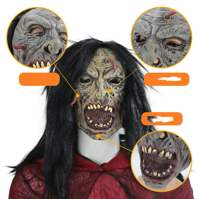 Máscara de Horror Gusano Facial para Fiestas de Mascarada - Image 3