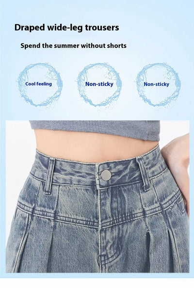 Jeans Rectos Anchos con Pliegues Elegantes de Corte Suelto para Mujer - Image 14