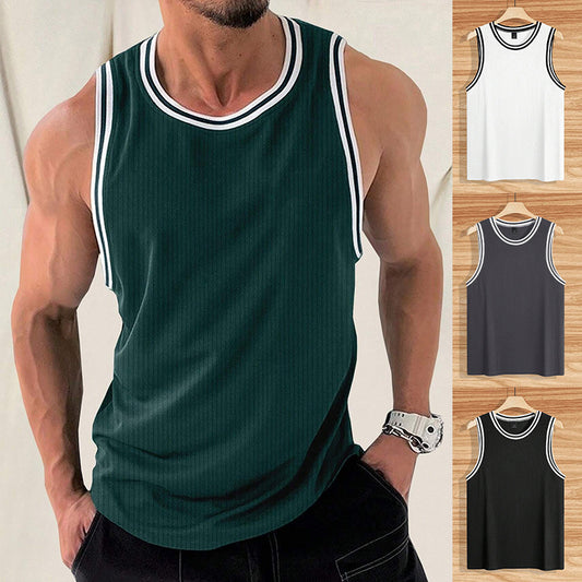 Chaleco Deportivo Ajustado con Rayas Verticales Tejidas