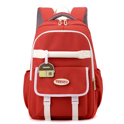 Mochila Escolar Niña Estilo Preppy Multicolor Ligera Doble Compartimento - Image 8
