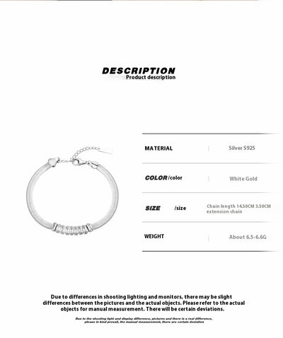 Pulsera Zirconia Plata 925 Cadena Malla Diamante Cuadrado Hueso de Serpiente Rojo Lujo - Image 9