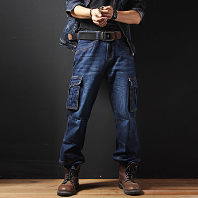 Pantalones Cargo Rectos Holgados Talla Grande para Hombre