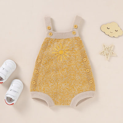 Enterizo Tejido para Bebé con Girasoles Bordados y Tirantes - Colección Otoño - Image 9
