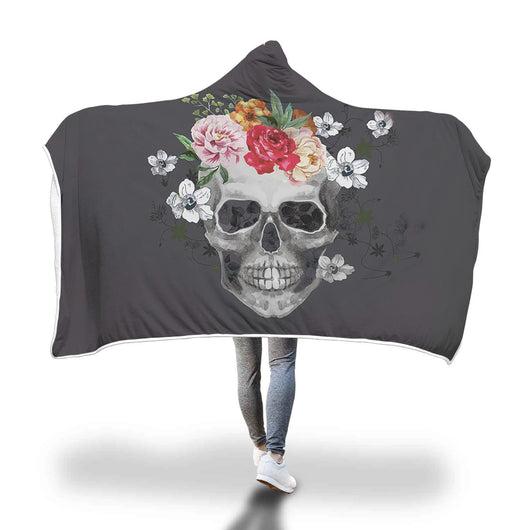 Poncho Manta con Capucha Calavera Impresión 3D Digital