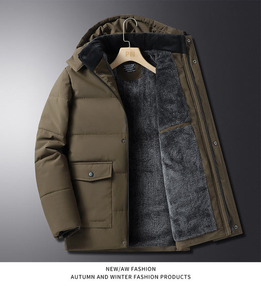 Abrigo Acolchado Térmico para Hombre Adulto Mayor - Chaqueta Gruesa con Capucha - Image 10