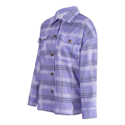 Cardigan Casual de Cuadros con Botones Simples - Image 7