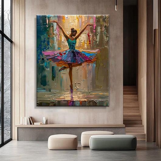Cuadro Abstracto Pintura al Óleo Danza Femenina - Arte Moderno para Sala de Estar - Image 3