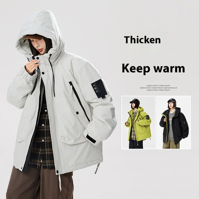 Chaqueta Acolchada Exterior Suelta y Moderna