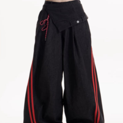 Pantalones Casuales Retro Americano a Rayas con Toque Picante - Image 4