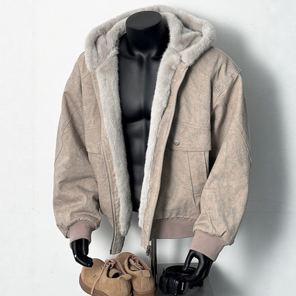 Chaqueta Acolchada de Algodón con Textura Mármol - Estilo Retro para Invierno