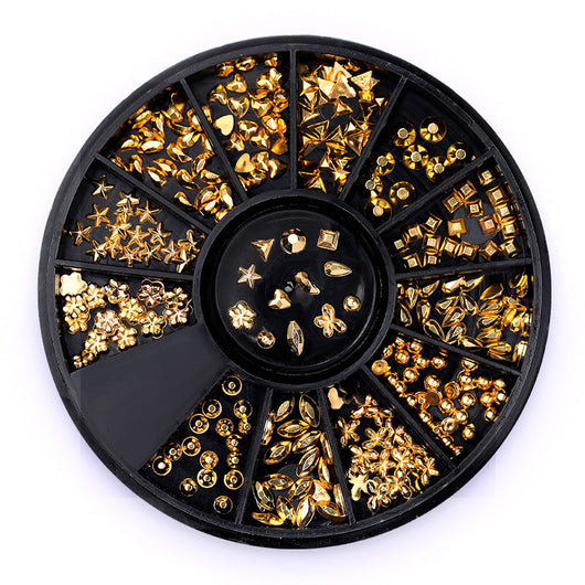 Caja de Diamantes para Manicura con Baño de Oro - 12 Diseños de Formas Fancy - Image 4