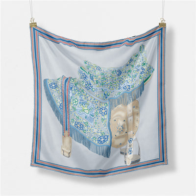 Pañuelo de Seda Estampado Minimalista - Elegancia Versátil - Image 14