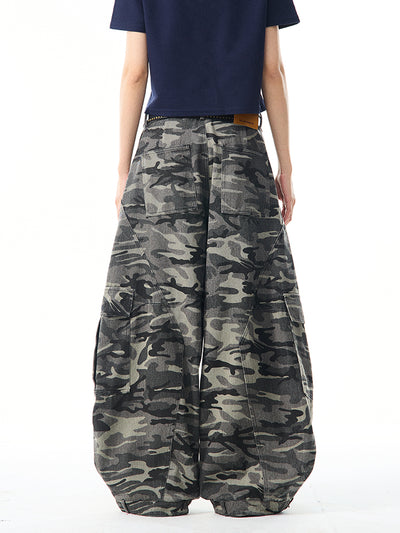 Overol Ancho Camuflaje Retro para Mujer - Pantalón Suelto y Casual - Image 22
