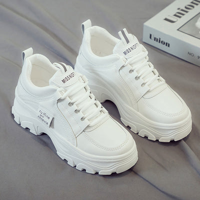 Zapatillas Blancas Deportivas para Mujer con Suela Gruesa - Estilo Trendy Otoño - Image 4