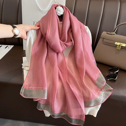 Chal de Seda Ligero para Mujer - Elegancia Sofisticada de Largo Extendido - Image 2