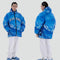 Chaqueta de Algodón Grueso con Letras Bordadas Estampado Montaña Nevada