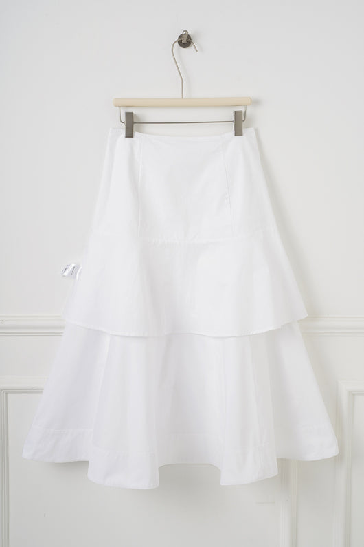 Falda Blanca de Cintura Alta con Detalles Combinados en Algodón - Image 20