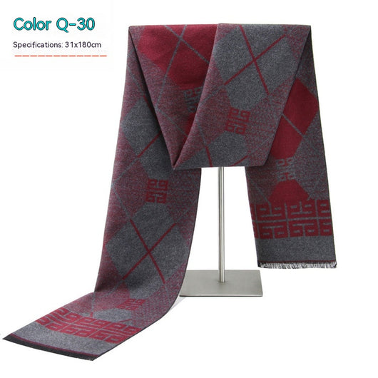 Bufanda de Invierno Rayada en Cashmira Artificial para Hombre - Image 30
