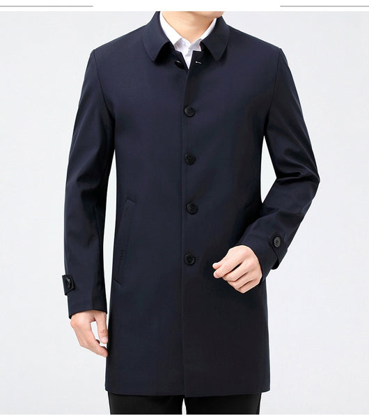 Abrigo Trench Coat Ejecutivo Largo para Hombre - Image 9