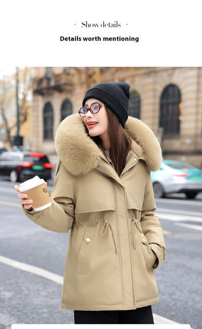 Chaqueta Acolchada Mujer con Cuello de Pelaje y Forro Polar - Image 15