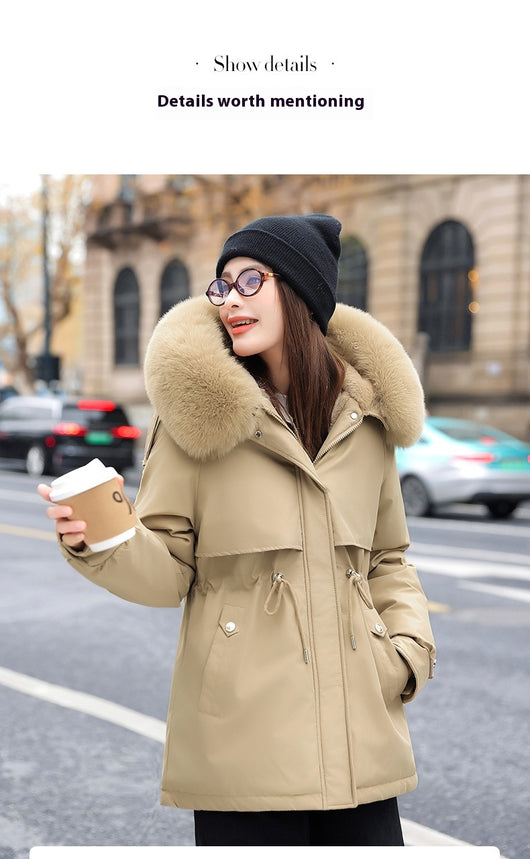 Chaqueta Acolchada Mujer con Cuello de Pelaje y Forro Polar - Image 15
