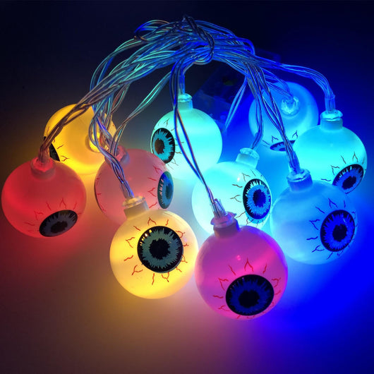Guirnalda LED de Ojos de Fantasma 10 Piezas - Luces Cálidas, Frías y Multicolor para Halloween - Image 13