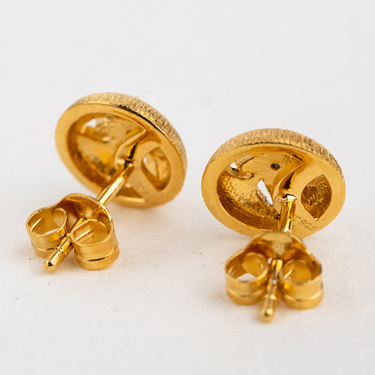 Aretes Redondos Zirconia Brillante Estilo Palacio Vintage - Image 2