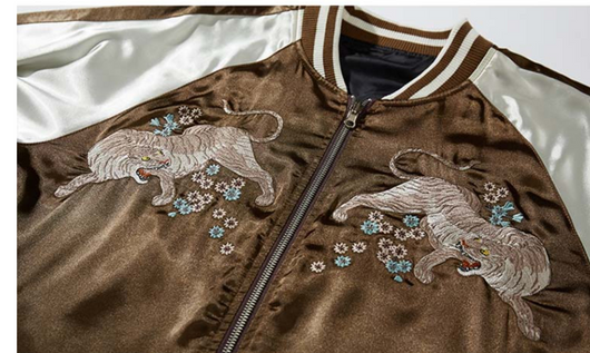 Chaqueta Beisbolera con Bordado de Tigre Estilo Chino para Hombre - Image 5