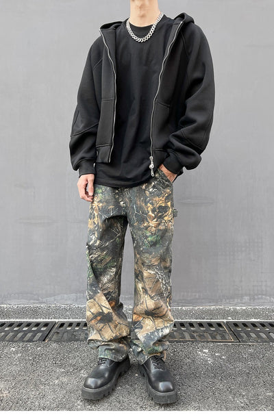 Jeans Hombre Patrón Camuflaje Árbol Corte Recto Oversize - Image 13