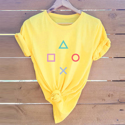 Playera Casual con Estampado de Símbolos Geométricos - Image 7