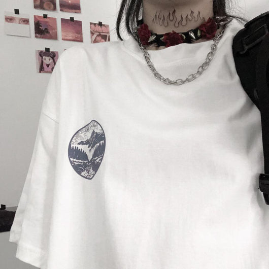 Blusa Suelta con Estampado de Montaña para Mujer - Image 7