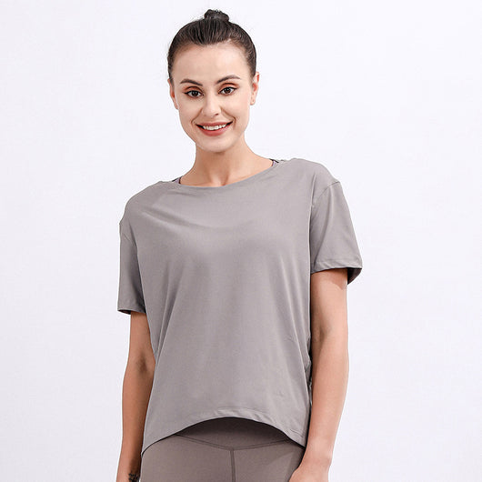 Blusa Deportiva Suelta Manga Corta Talla Grande para Yoga y Entrenamiento - Image 6