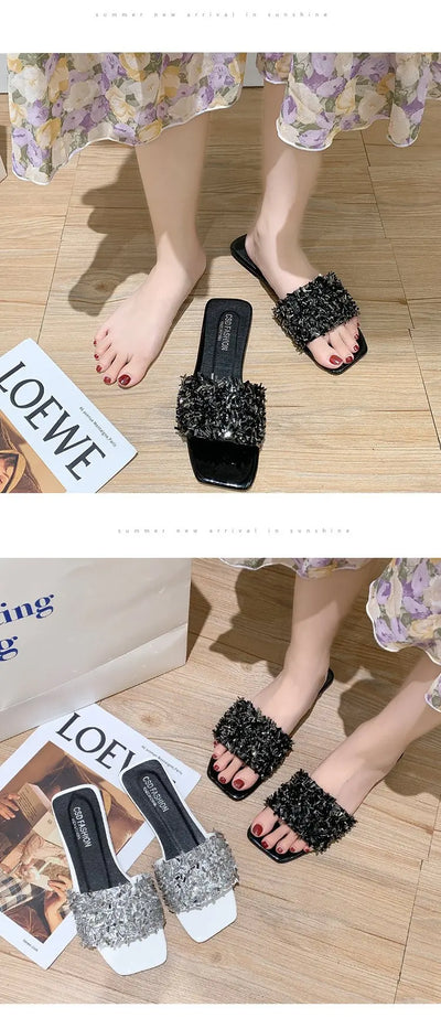 Sandalias de Playa Plus Size con Strass para Mujer - Image 11
