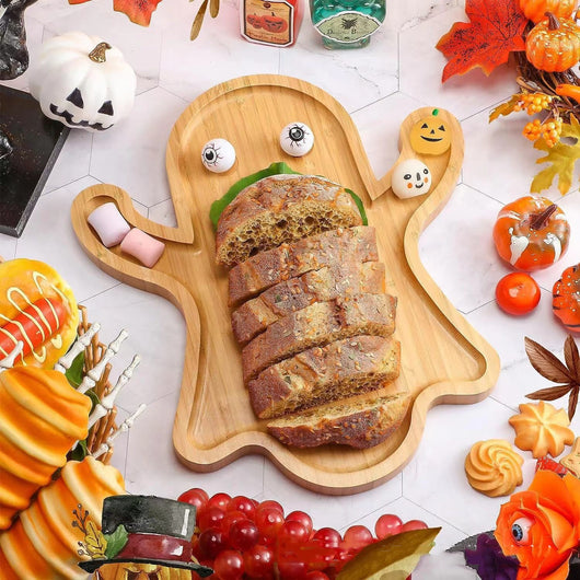 Bandeja Decorativa de Madera Halloween Fantasma para Quesos y Frutas 34x29x1,5cm - Image 6
