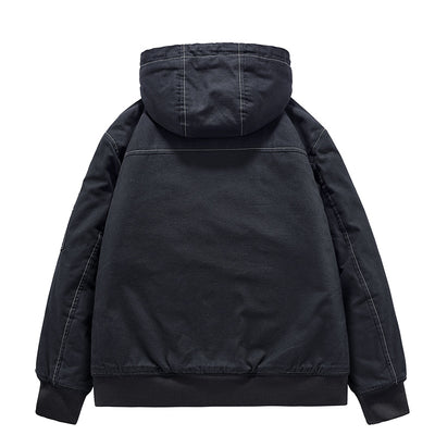 Abrigo de Algodón Cálido para Hombre con Cuello de Piel - Image 4