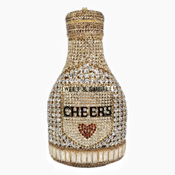 Clutch de Noche Champagne con Cristales Brillantes para Mujer