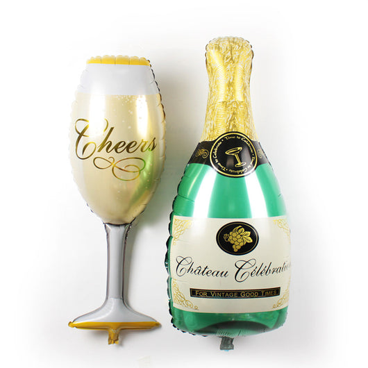 Globo Metalizado para Decoración de Fiestas, Bodas y Bares - Diseño Champagne y Whiskey - Image 29