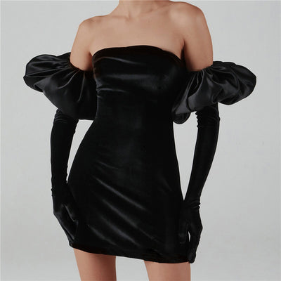 Vestido Ajustado con Detalle Envuelto en el Pecho - Image 3