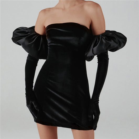 Vestido Ajustado con Detalle Envuelto en el Pecho - Image 3